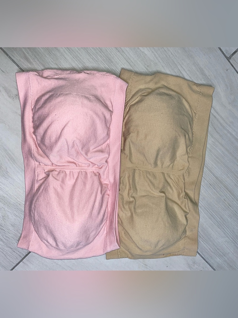 Seamless Strapless Bandeau Bra - Pink & Nude